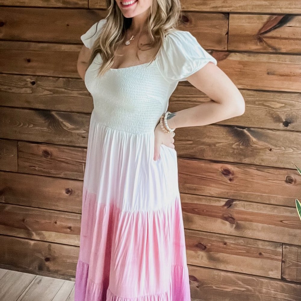 THE CALLIE PINK OMBRE DRESS
